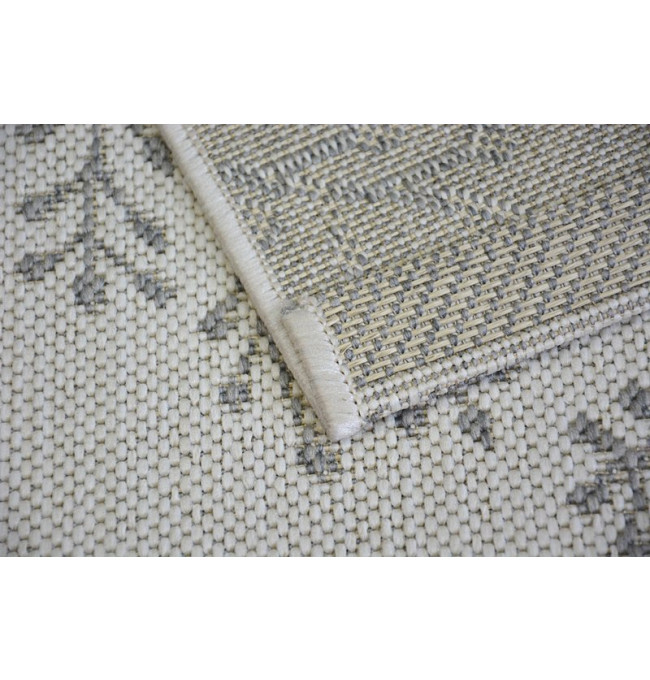 Koberec SIZAL FLAT 48774/367 Lístky ptáků krém šedý