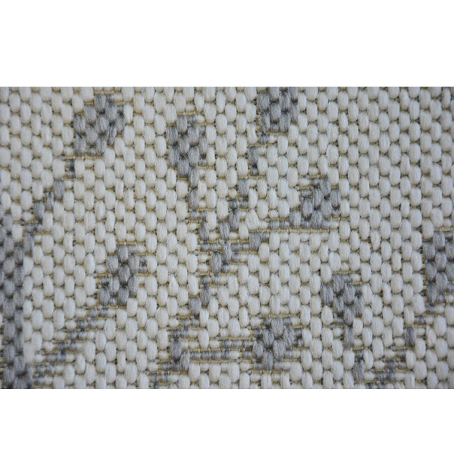 Koberec SIZAL FLAT 48774/367 Lístky ptáků krém šedý