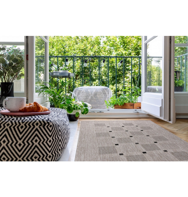 Koberec SIZAL FLOORLUX 20079 stříbrný / černý