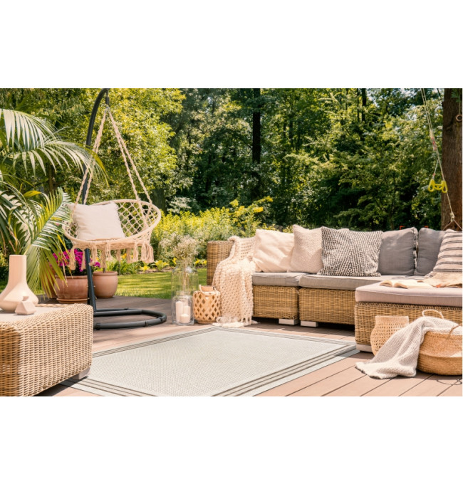 Koberec SIZAL FLOORLUX 20420 Ramka šampaňské / tmavý béž