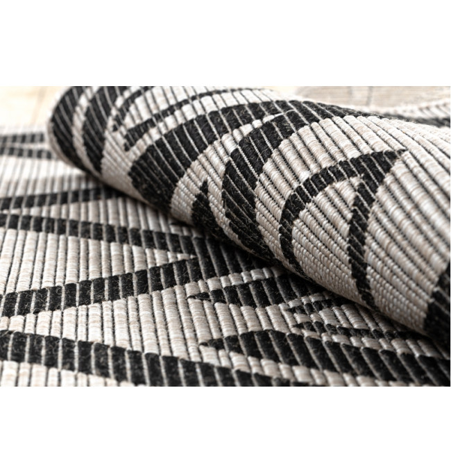 Koberec SIZAL FLOORLUX 20441 LISTÍ béž / černý