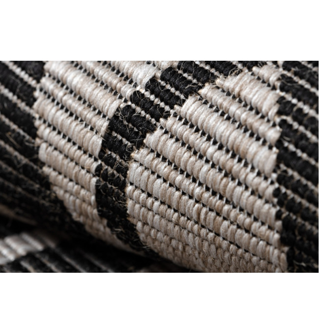 Koberec SIZAL FLOORLUX 20441 LISTÍ béž / černý