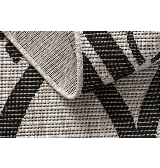 Koberec SIZAL FLOORLUX 20441 LISTÍ béž / černý