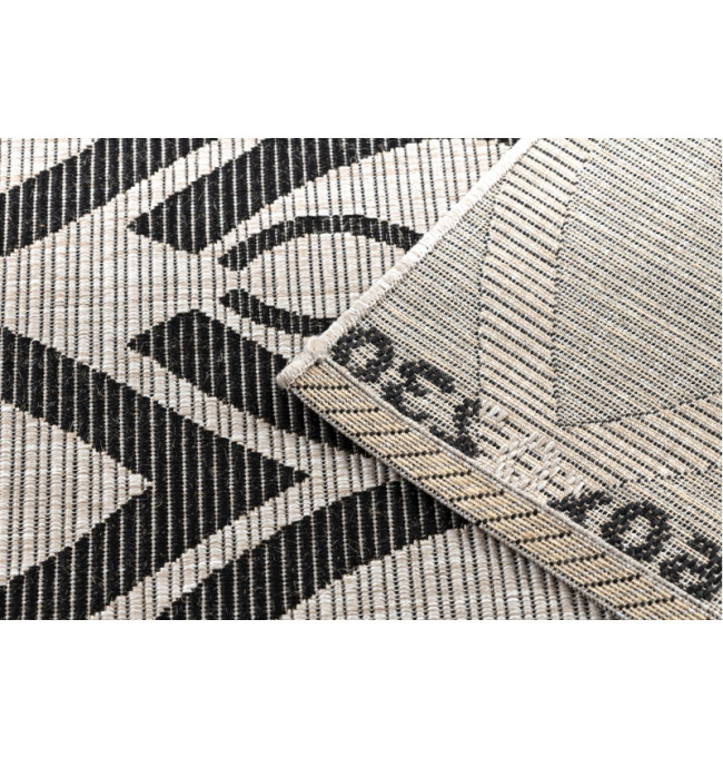 Koberec SIZAL FLOORLUX 20441 LISTÍ béž / černý