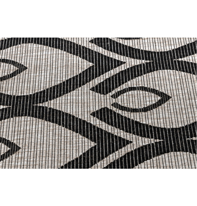 Koberec SIZAL FLOORLUX 20441 LISTÍ béž / černý