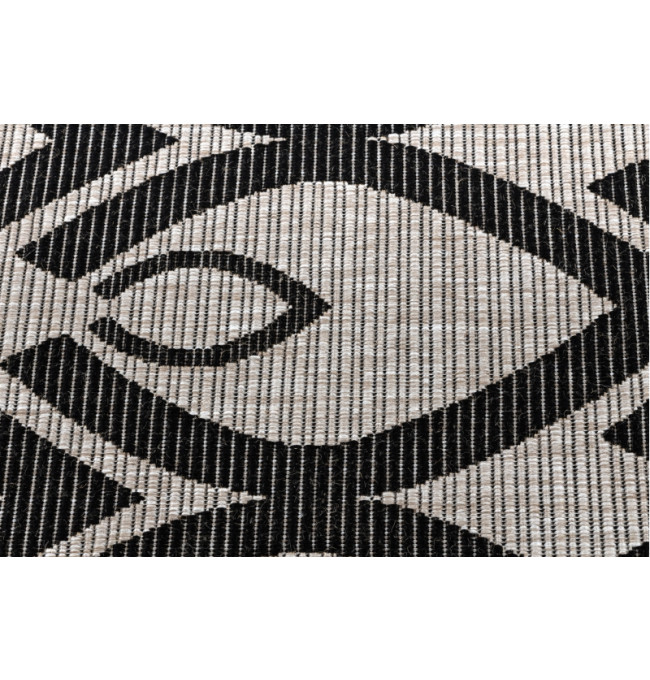 Koberec SIZAL FLOORLUX 20441 LISTÍ béž / černý