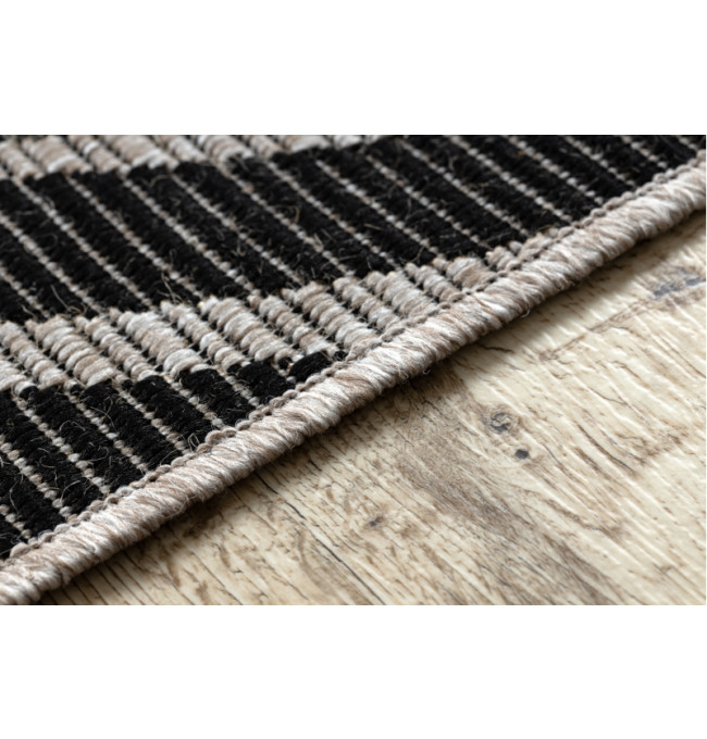 Koberec SIZAL FLOORLUX 20441 LISTÍ béž / černý