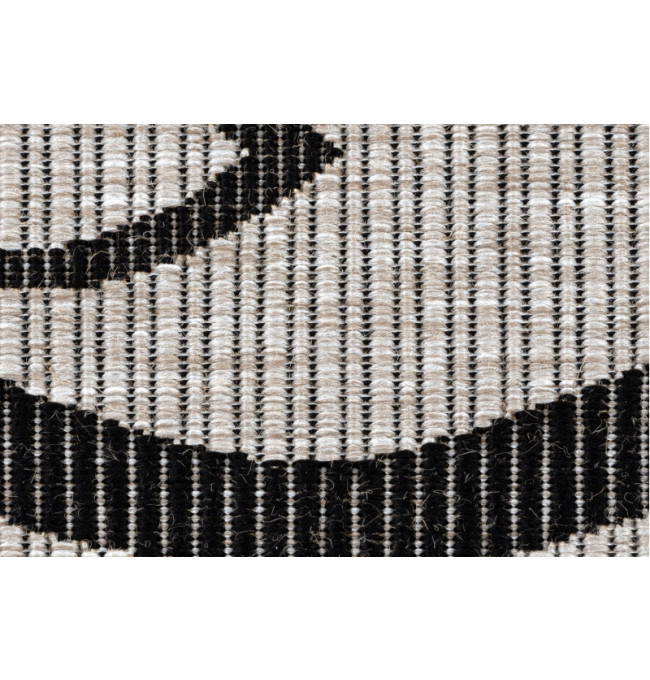 Koberec SIZAL FLOORLUX 20441 LISTÍ béž / černý