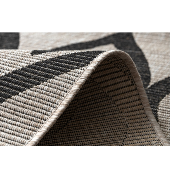 Koberec SIZAL FLOORLUX 20441 LISTÍ béž / černý