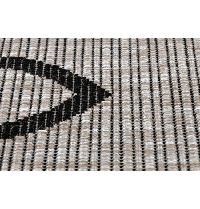 Koberec SIZAL FLOORLUX 20441 LISTÍ béž / černý