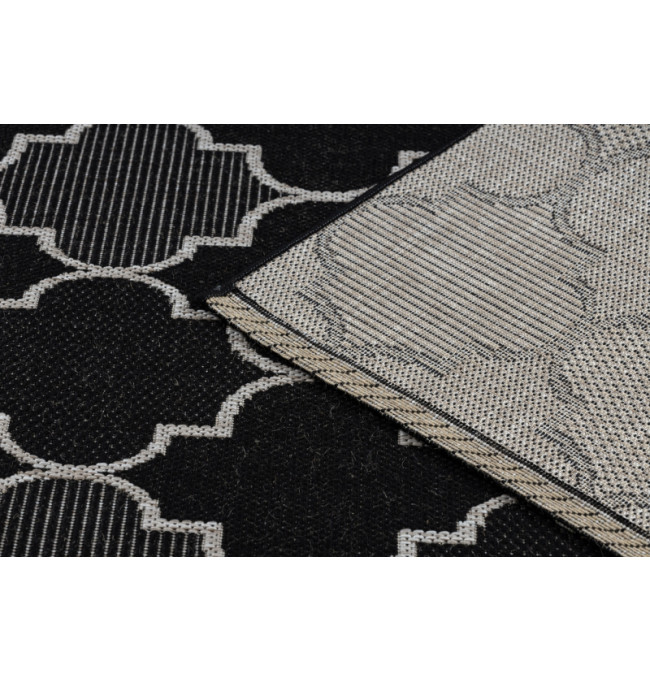 Koberec SIZAL FLOORLUX 20607 marokánský, Trellis - černý, stříbrný
