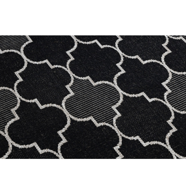 Koberec SIZAL FLOORLUX 20607 marokánský, Trellis - černý, stříbrný