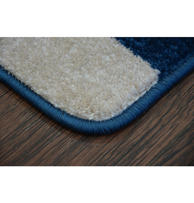 Koberec SKETCH F758 Modro / Bílý pásy