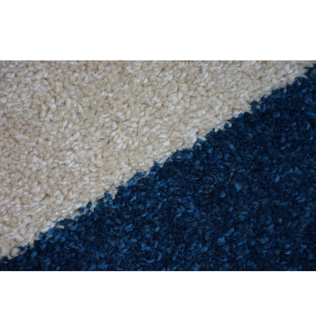 Koberec SKETCH F758 Modro / Bílý pásy