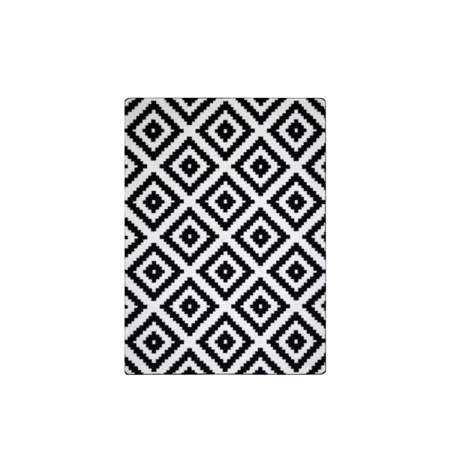 Koberec SKETCH - F998 krém / černý - Čtverce Ruta