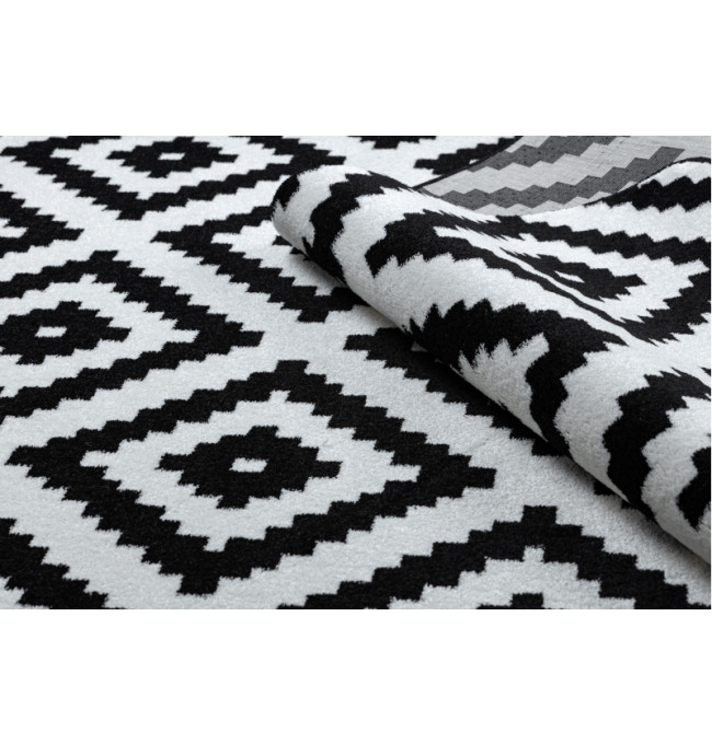 Koberec SKETCH - F998 krém / černý - Čtverce Ruta