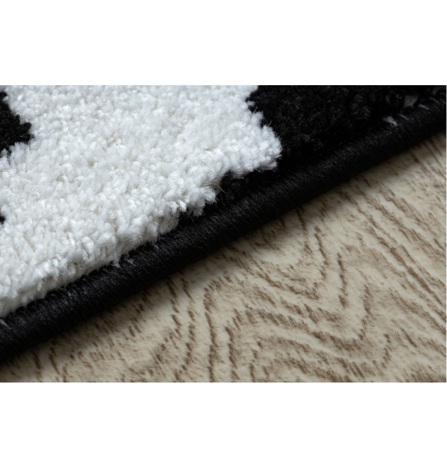 Koberec SKETCH - F998 krém / černý - Čtverce Ruta