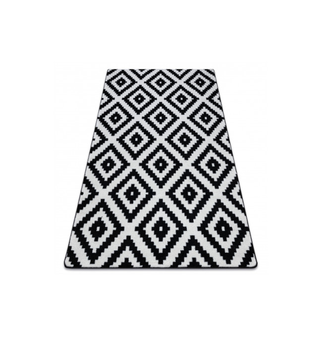 Koberec SKETCH - F998 krém / černý - Čtverce Ruta