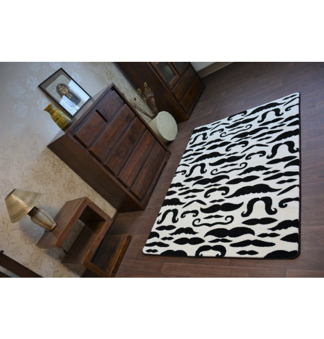 Koberec SKETCH - FA67 krém / černý - vousy