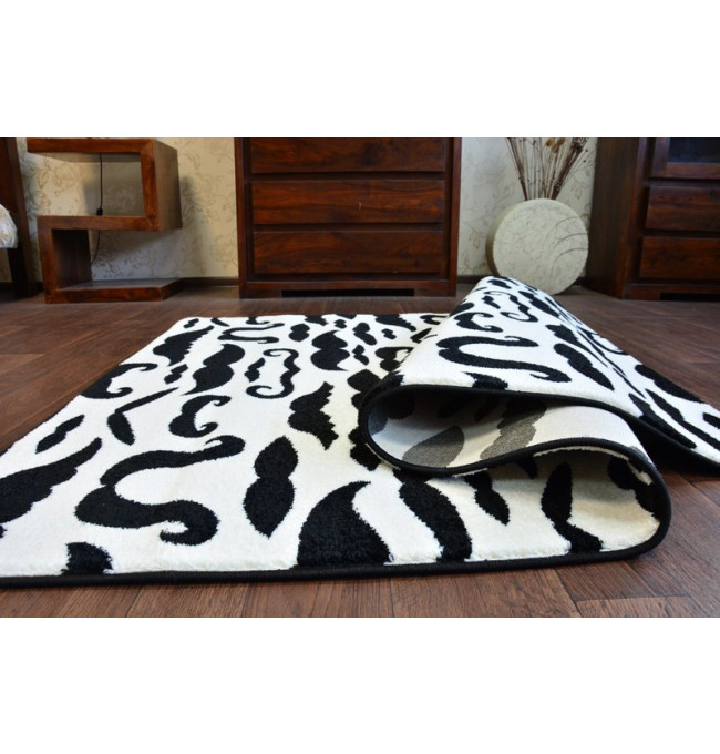 Koberec SKETCH - FA67 krém / černý - vousy