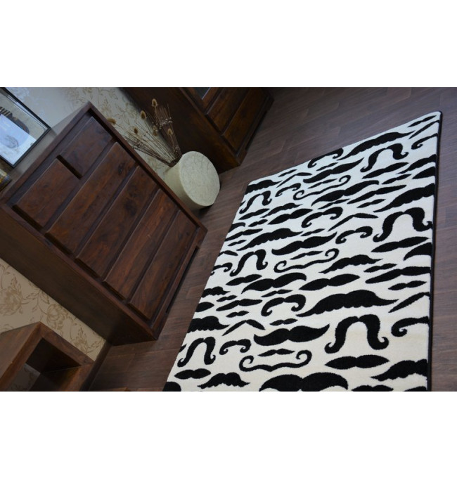 Koberec SKETCH - FA67 krém / černý - vousy