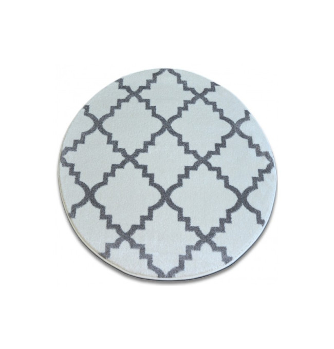 Koberec SKETCH kruh F343 bílo / šedý