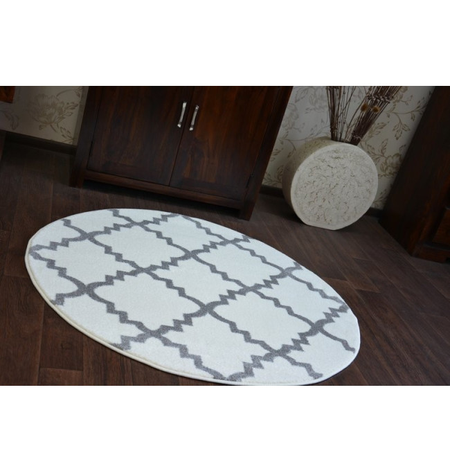 Koberec SKETCH kruh F343 bílo / šedý