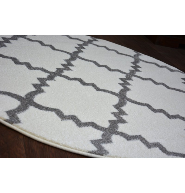 Koberec SKETCH kruh F343 bílo / šedý