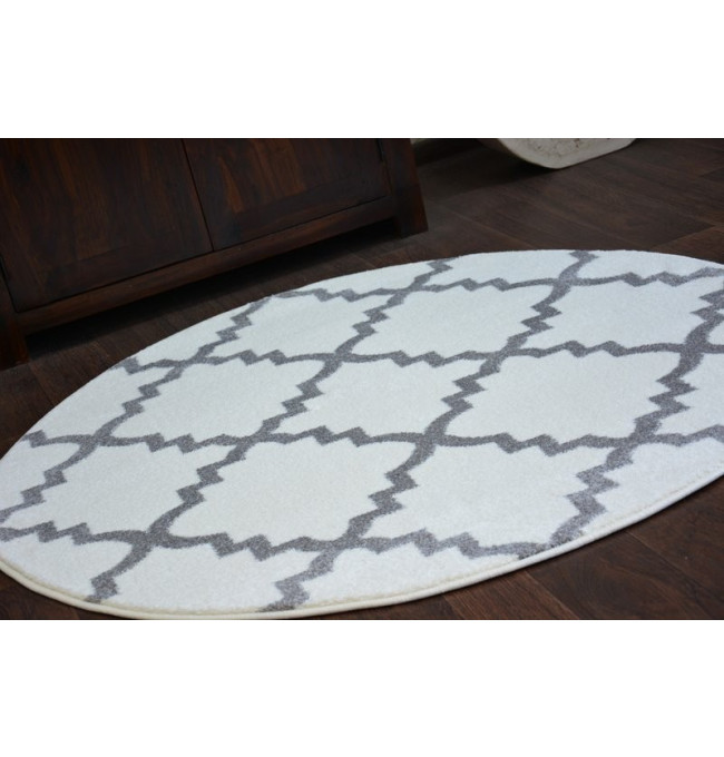 Koberec SKETCH kruh F343 bílo / šedý