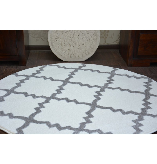 Koberec SKETCH kruh F343 bílo / šedý