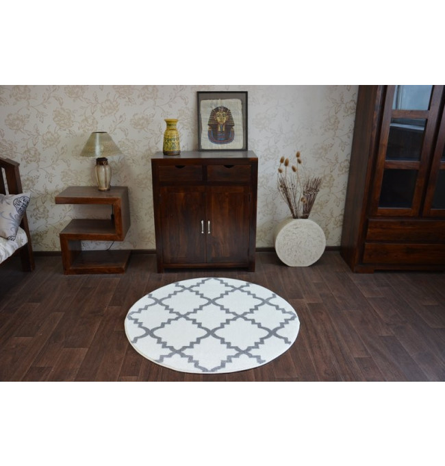 Koberec SKETCH kruh F343 bílo / šedý