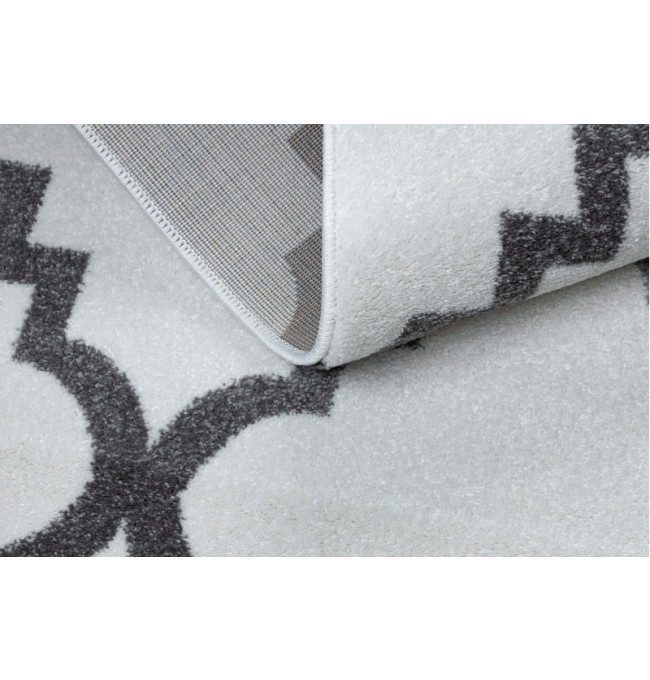 Koberec SKETCH kruh - F343 krém / šedý koniczyna marokánský trellis