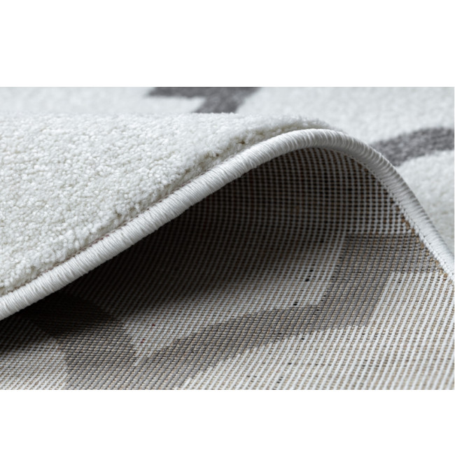 Koberec SKETCH kruh - F343 krém / šedý koniczyna marokánský trellis