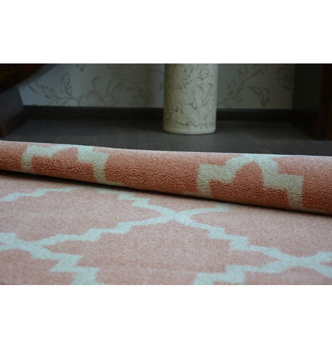 Koberec SKETCH kruh F343 Růžovo / Krémový