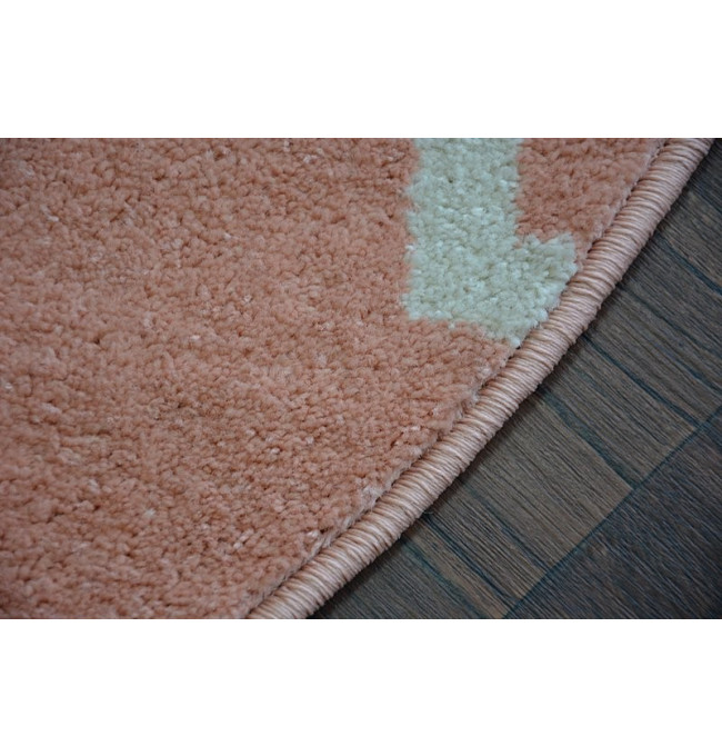 Koberec SKETCH kruh F343 Růžovo / Krémový