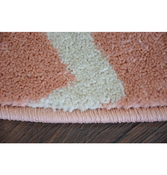 Koberec SKETCH kruh F343 Růžovo / Krémový