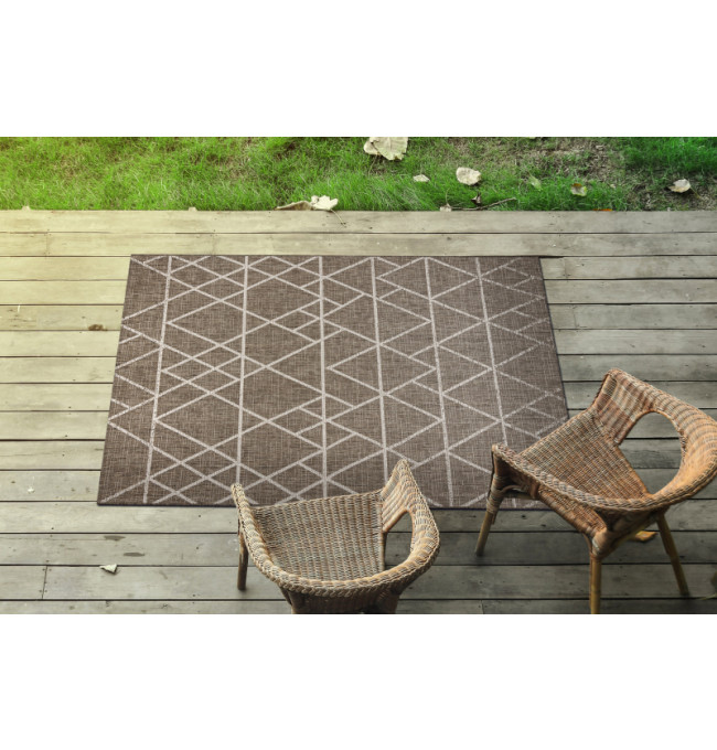 Koberec šňůrkový SIZAL FLOORLUX 20508 taupe / champagne trojúhelníky