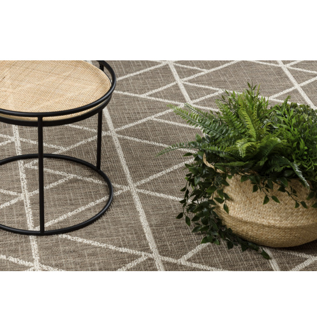 Koberec šňůrkový SIZAL FLOORLUX 20508 taupe / champagne trojúhelníky