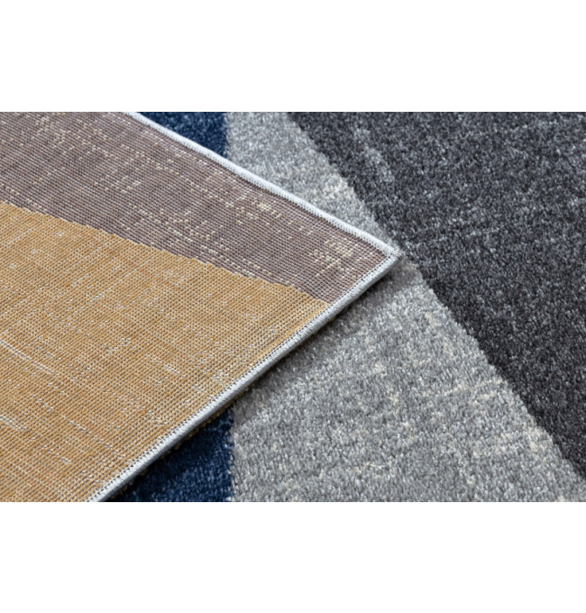 Koberec  SOFT 6162 geometric šedý/nebeský/měděný