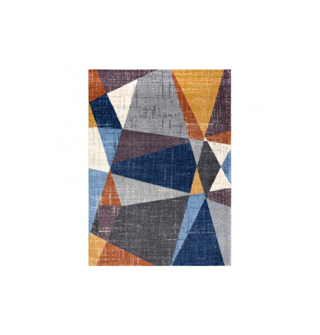 Koberec  SOFT 6162 geometric šedý/nebeský/měděný