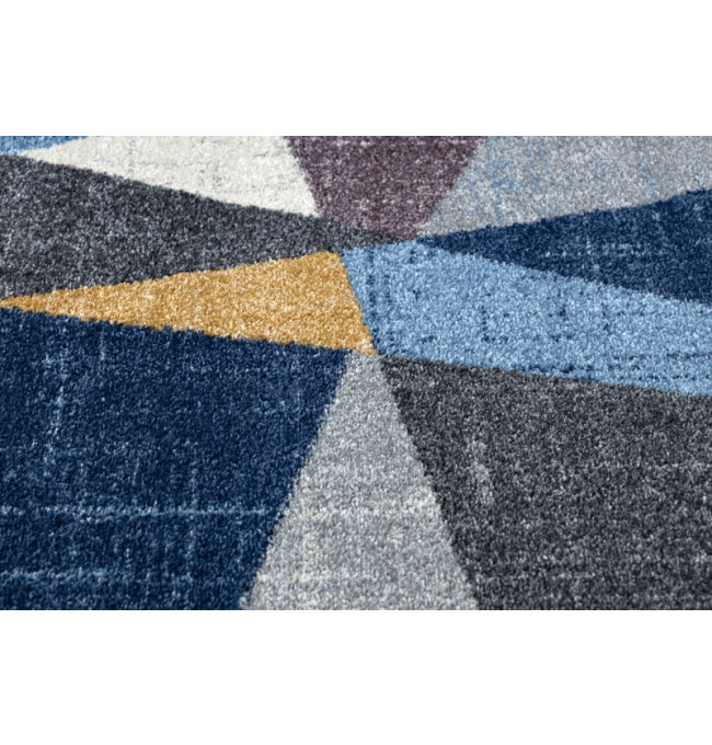 Koberec  SOFT 6162 geometric šedý/nebeský/měděný
