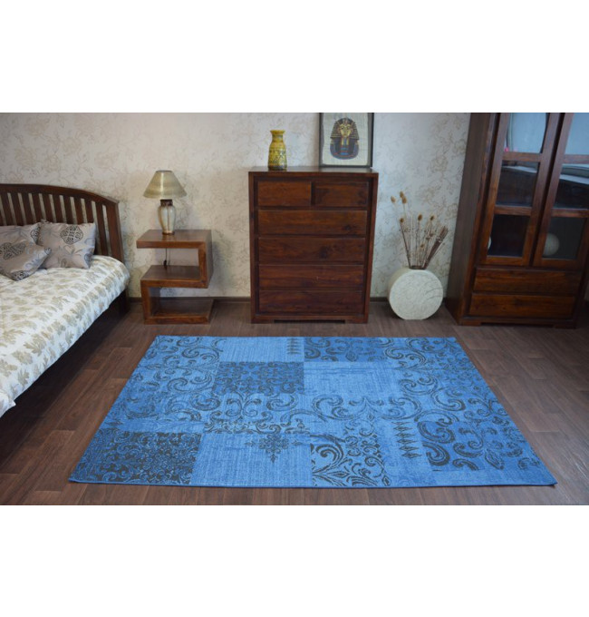 Koberec Vintage 22215/073 nebeský / šedý