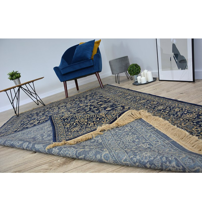 Koberec WINDSOR 22935 ŽAKARD tmavomodrý - Kvety