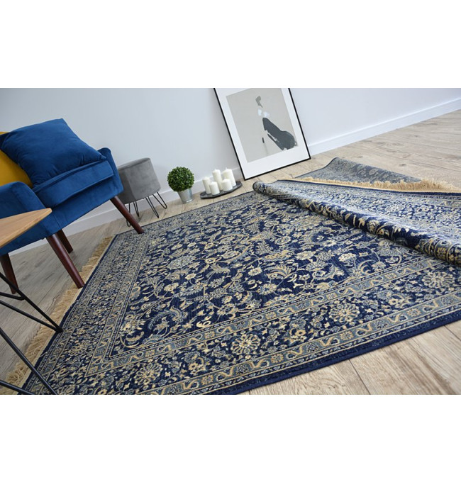 Koberec WINDSOR 22935 ŽAKARD tmavomodrý - Kvety