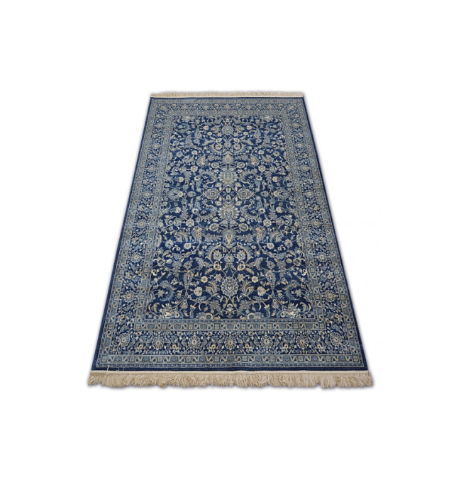 Koberec WINDSOR 22935 ŽAKARD tmavomodrý - Kvety