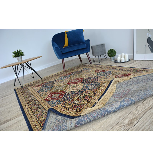 Koberec WINDSOR 22937 ROZETY FREDZLE tradiční tmavomodrý