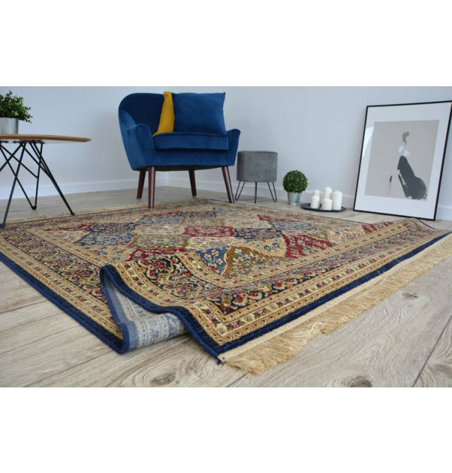 Koberec WINDSOR 22937 ROZETY FREDZLE tradiční tmavomodrý