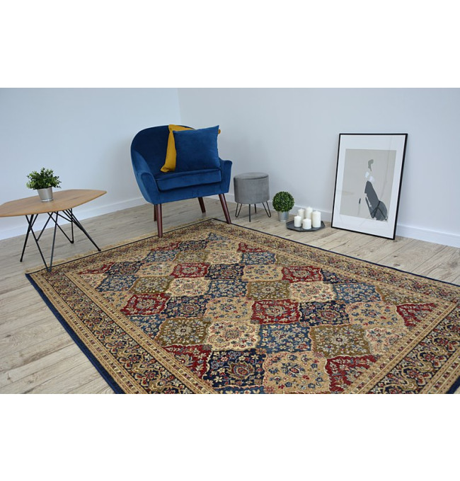 Koberec WINDSOR 22937 ROZETY FREDZLE tradiční tmavomodrý