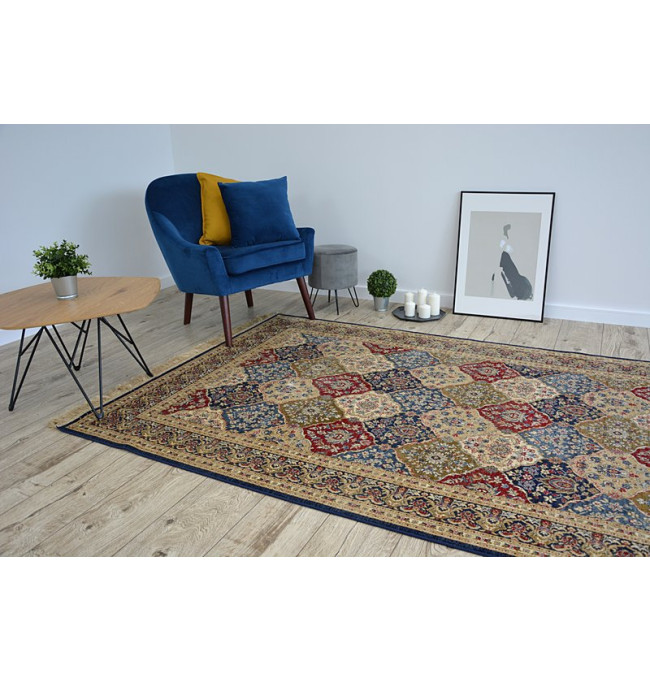 Koberec WINDSOR 22937 ROZETY FREDZLE tradiční tmavomodrý