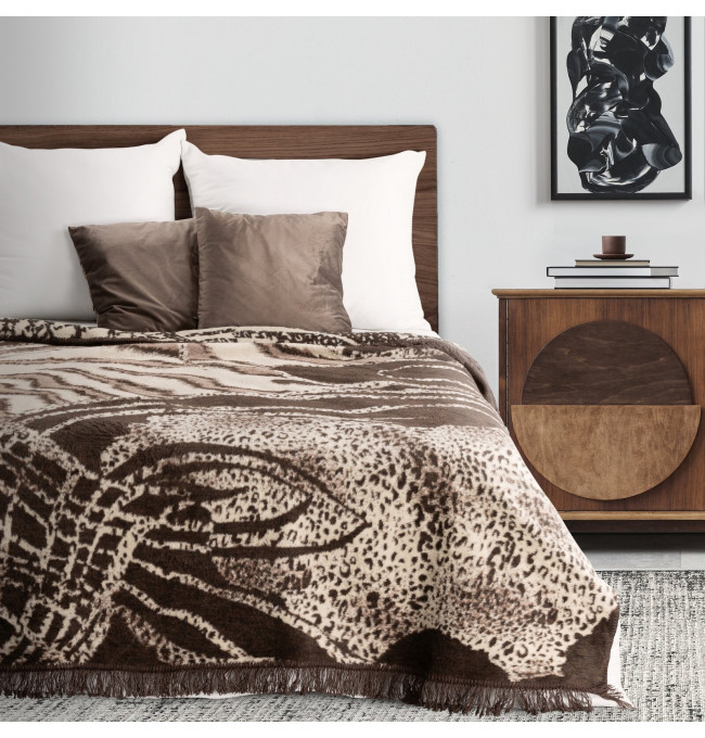 Deka AKRYL 1 hnědá / krémová